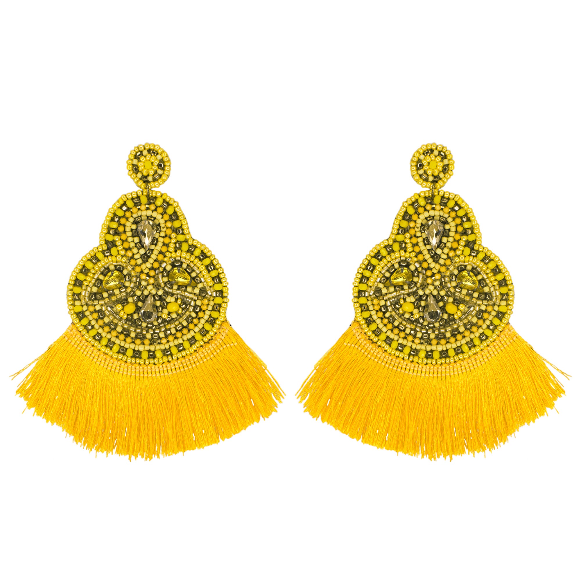 Elegant Design Golden color Long Thread Tassel Long Earrings for Girls and  Women Fabric Tassel Earring : Amazon.in: Fashion